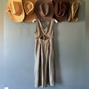 Nordstrom :: 4SI3NNA CUTOUT green STRIPE JUMPSUIT sz small